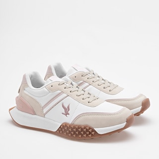 Foto 2 | American Fire Tenis Urbano Para Mujer Blanco Beige Rosa Cod.131772