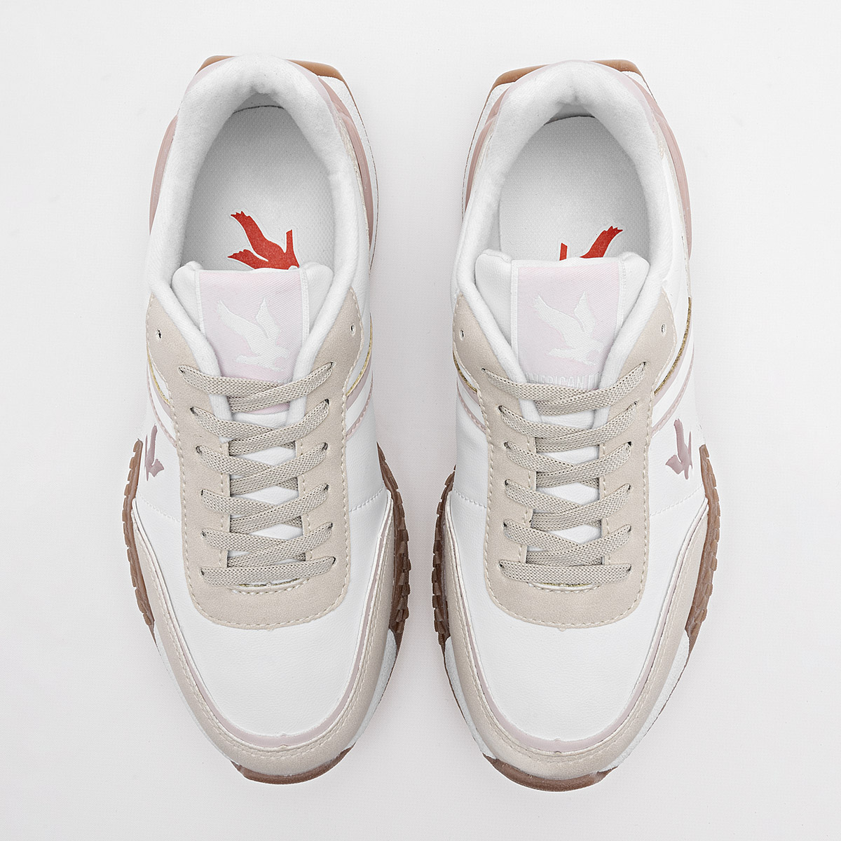 Foto 4 pulgar | American Fire Tenis Urbano Para Mujer Blanco Beige Rosa Cod.131772