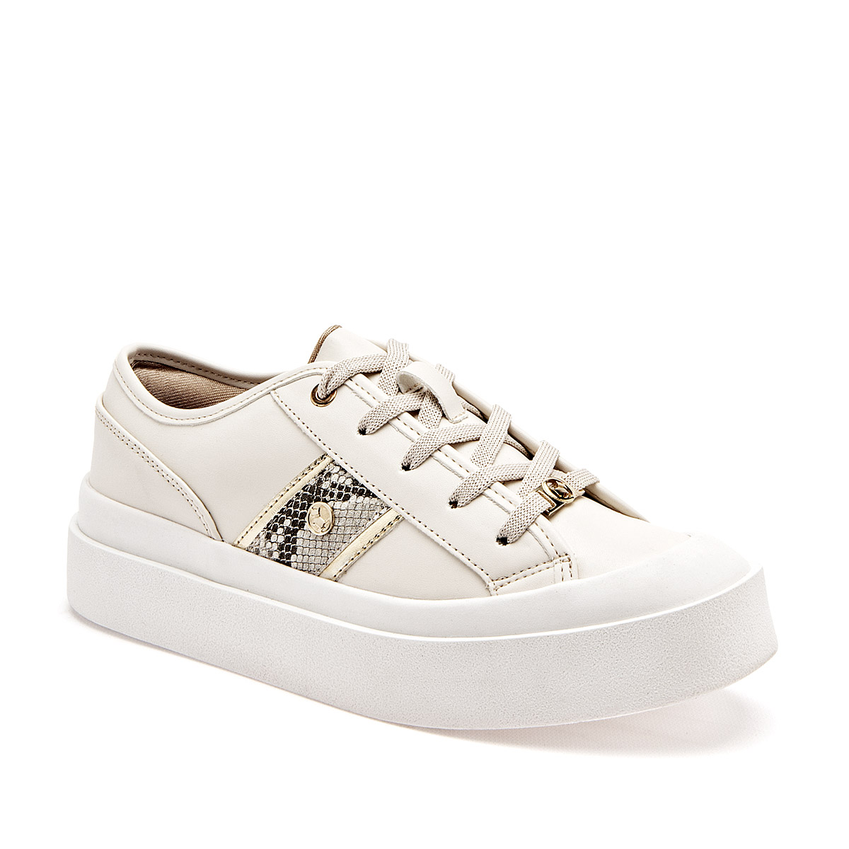 Foto 2 pulgar | Ferrioni Tenis Urbano Para Mujer Blanco Dorado Cod.132131