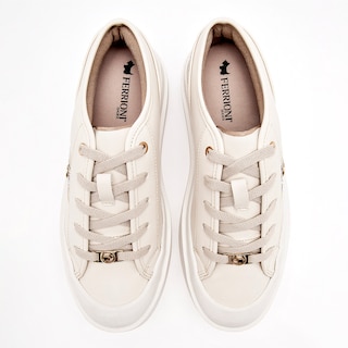 Foto 3 | Ferrioni Tenis Urbano Para Mujer Blanco Dorado Cod.132131
