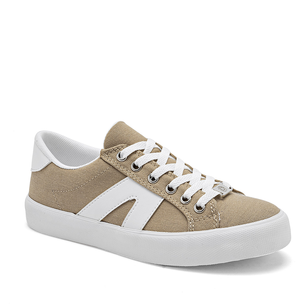 Foto 2 pulgar | Moramora Tenis Urbano Para Mujer Beige Blanco Cod.132601