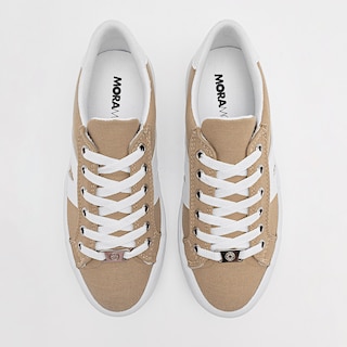 Foto 3 | Moramora Tenis Urbano Para Mujer Beige Blanco Cod.132601