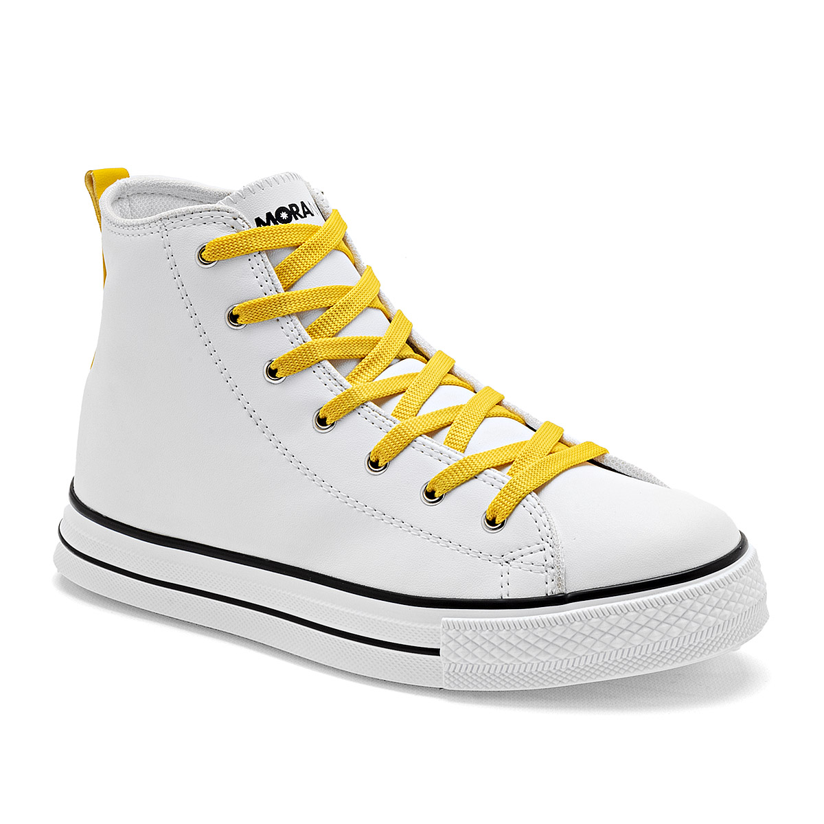 Foto 2 pulgar | Moramora Tenis Urbano Para Mujer Blanco Amarillo Cod.132531