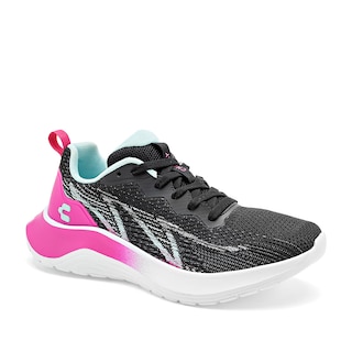 Foto 1 | Charly Tenis Deportivo Para Mujer Negro Fucsia, Agujeta Elastica, Walking, Cod.129606