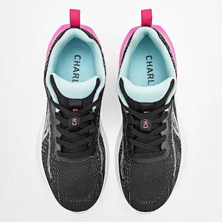 Foto 3 | Charly Tenis Deportivo Para Mujer Negro Fucsia, Agujeta Elastica, Walking, Cod.129606