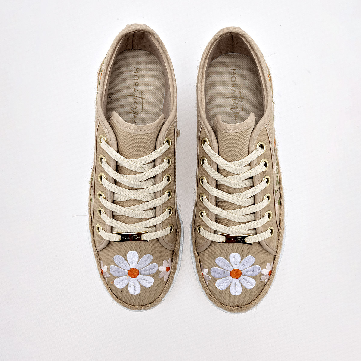 Foto 4 pulgar | Mora Tierra Tenis Urbano Para Mujer Beige Multicolor Cod.132490