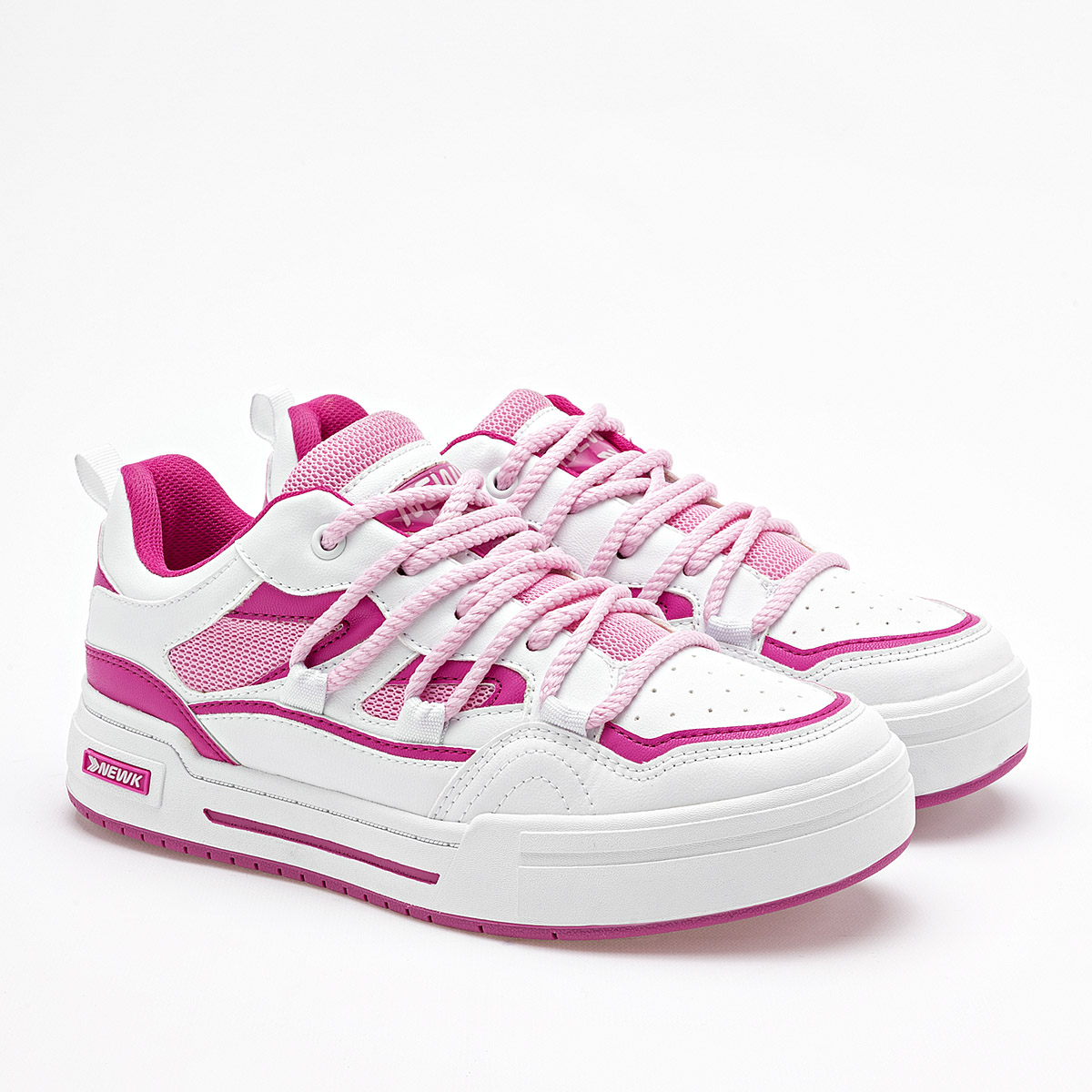 Foto 3 pulgar | Newk Tenis Urbano Para Mujer Blanco Rosa Cod.132680