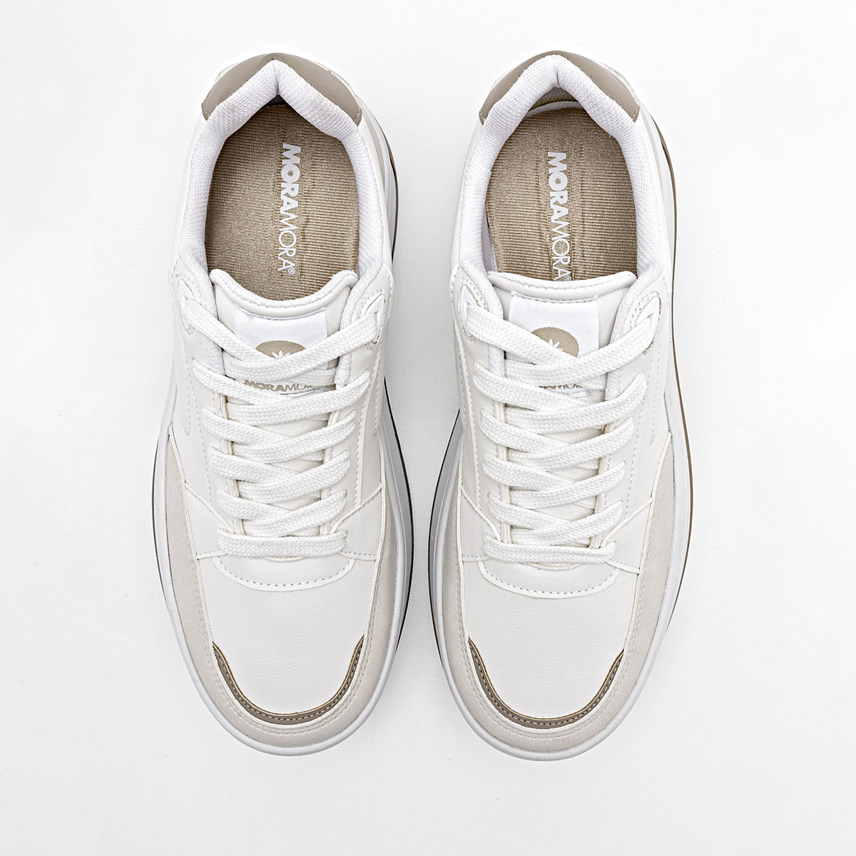 Foto 4 pulgar | Moramora Tenis Urbano Para Mujer Latte Cod.132626