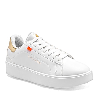 Foto 1 | American Polo Tenis Urbano Para Mujer Blanco Dorado Cod.131790