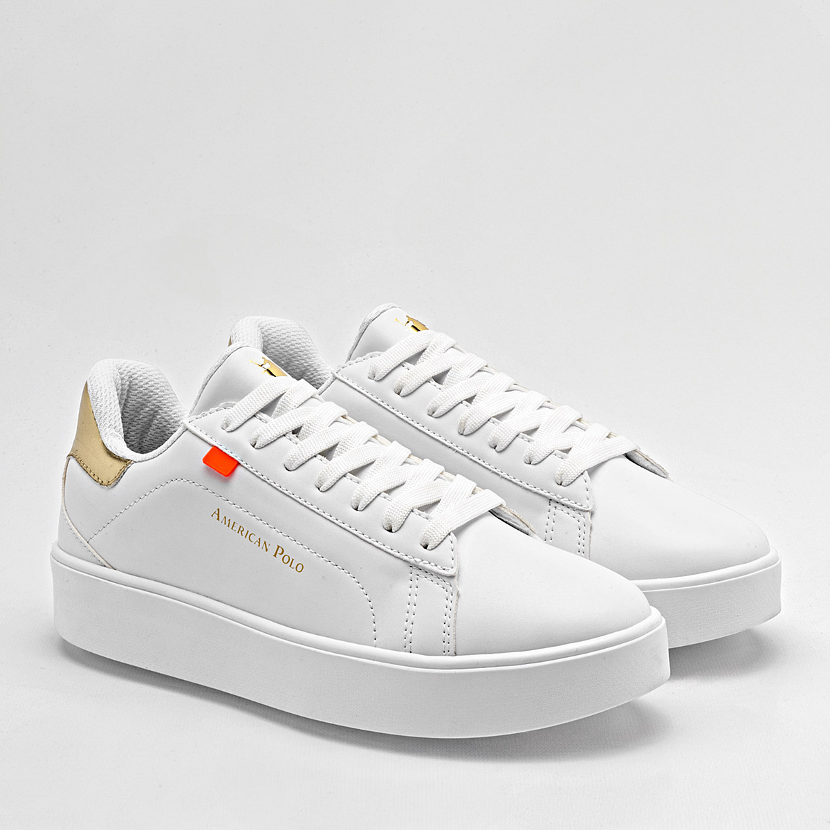 Foto 2 | American Polo Tenis Urbano Para Mujer Blanco Dorado Cod.131790