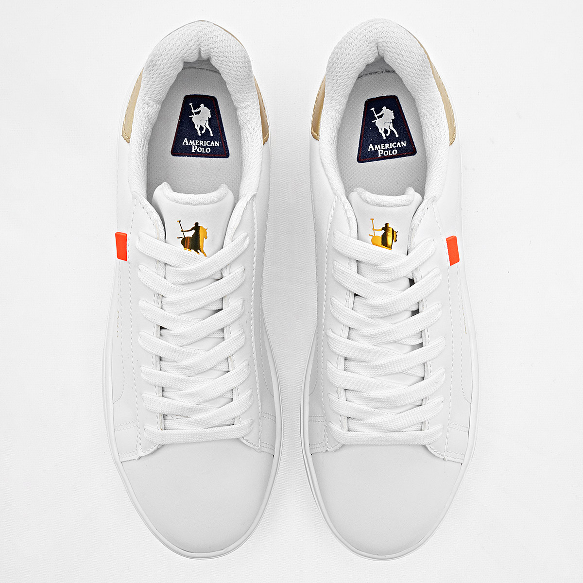 Foto 4 pulgar | American Polo Tenis Urbano Para Mujer Blanco Dorado Cod.131790