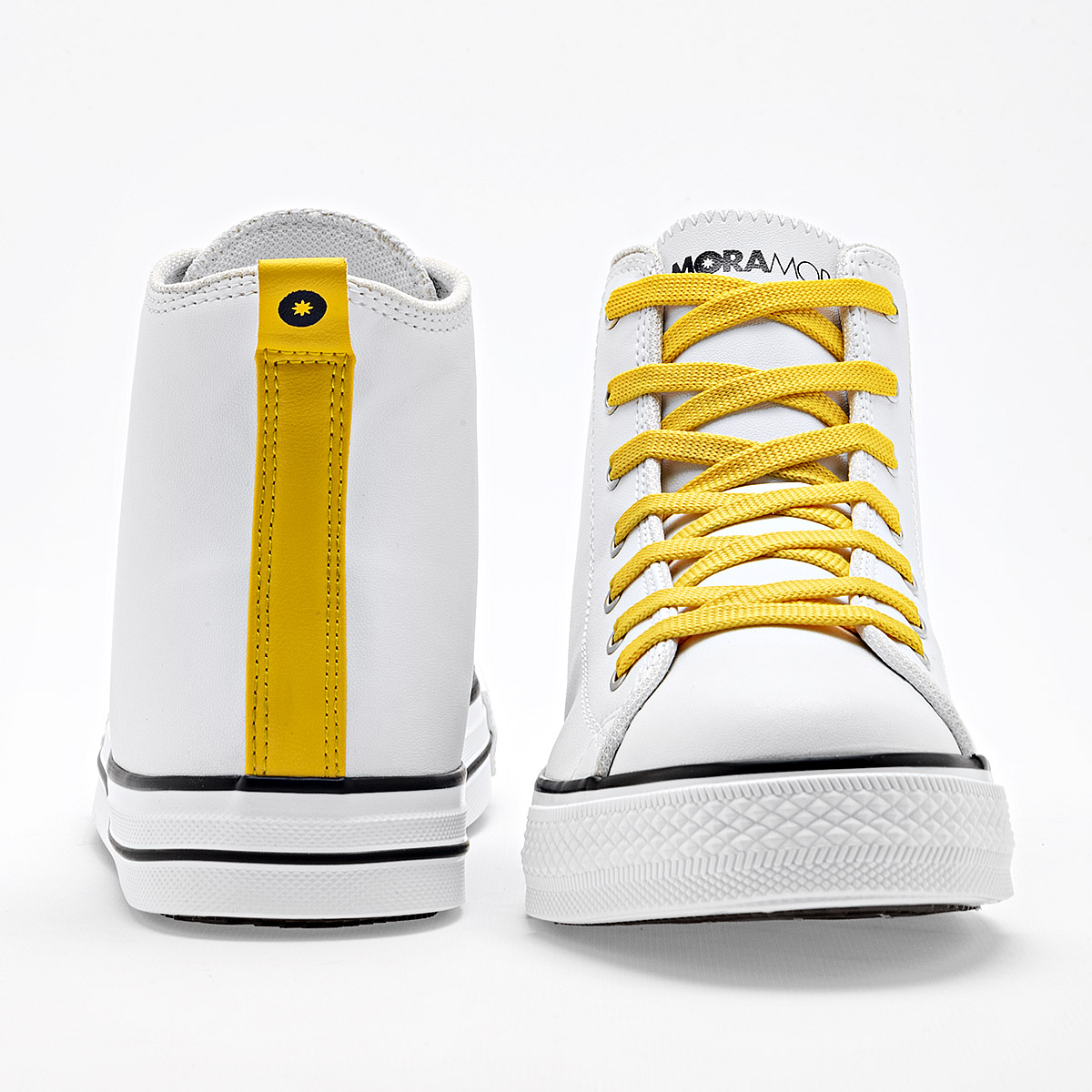 Foto 4 pulgar | Moramora Tenis Urbano Para Mujer Blanco Amarillo Cod.132531
