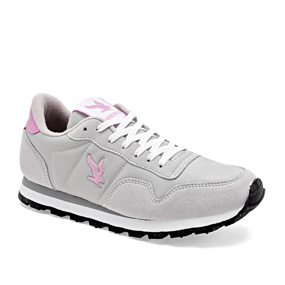 Foto 2 pulgar | American Fire Tenis Urbano Para Mujer Gris Rosa Cod.131769