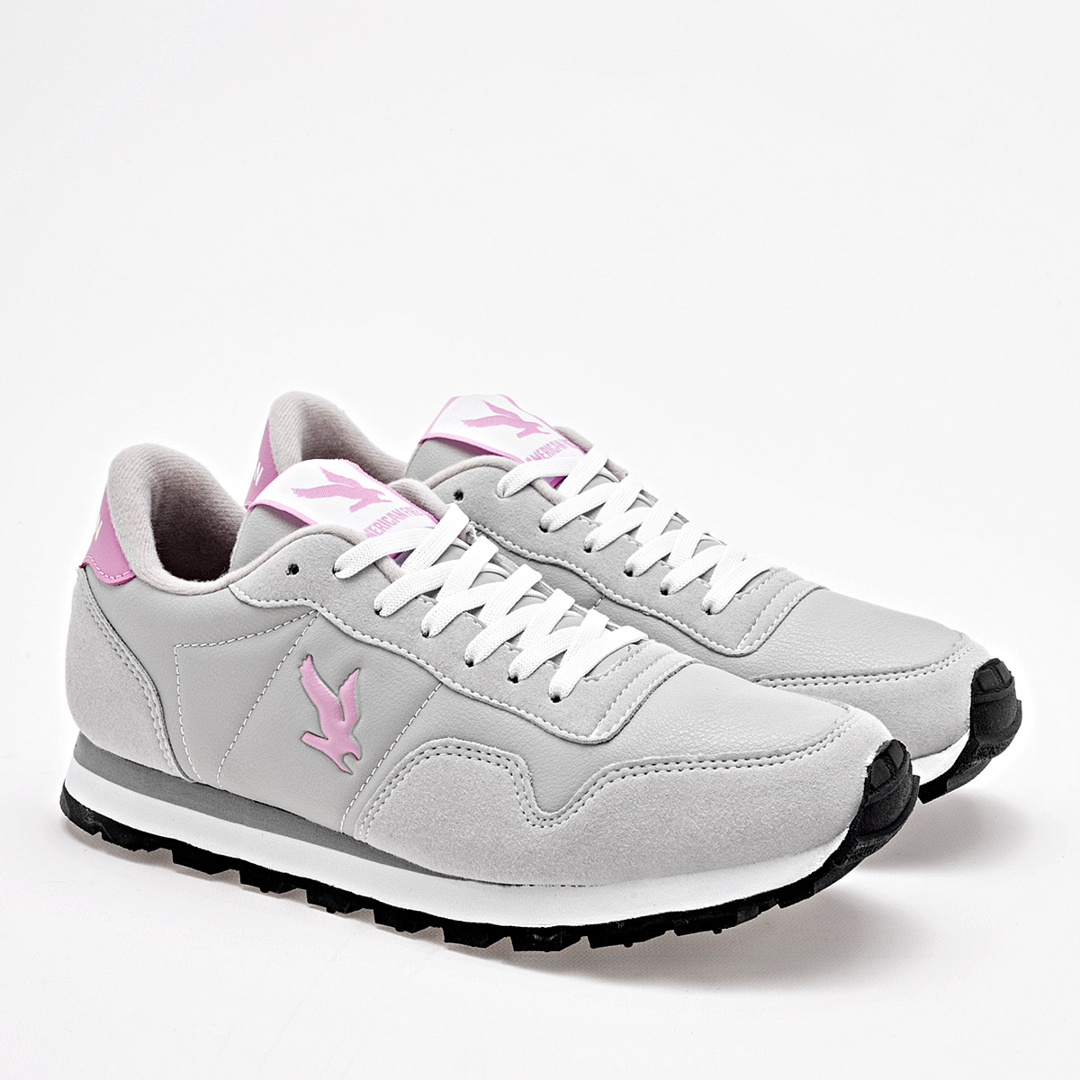 Foto 3 pulgar | American Fire Tenis Urbano Para Mujer Gris Rosa Cod.131769