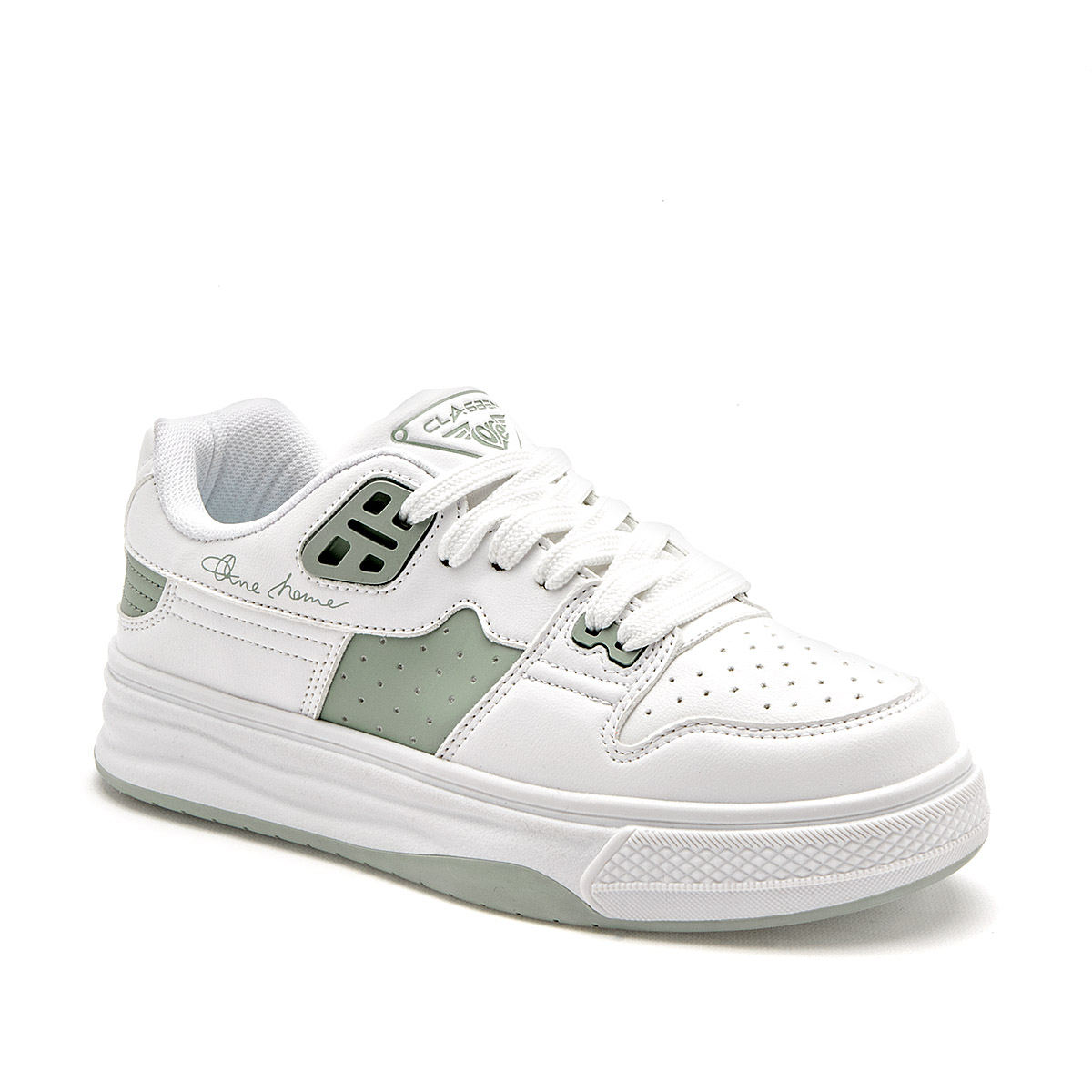 Foto 2 pulgar | Clasben Tenis Urbano Para Mujer Blanco Verde Cod.131953
