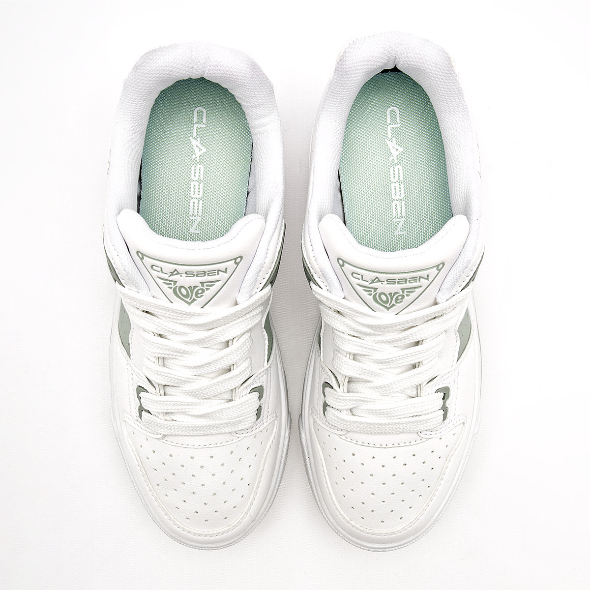 Foto 4 pulgar | Clasben Tenis Urbano Para Mujer Blanco Verde Cod.131953