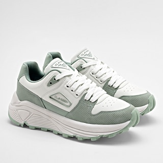 Foto 2 | Clasben Tenis Urbano Para Mujer Beige Verde Cod.131942