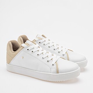 Foto 2 | C>libre Tenis Urbano Para Mujer Blanco Dorado Cod.133318