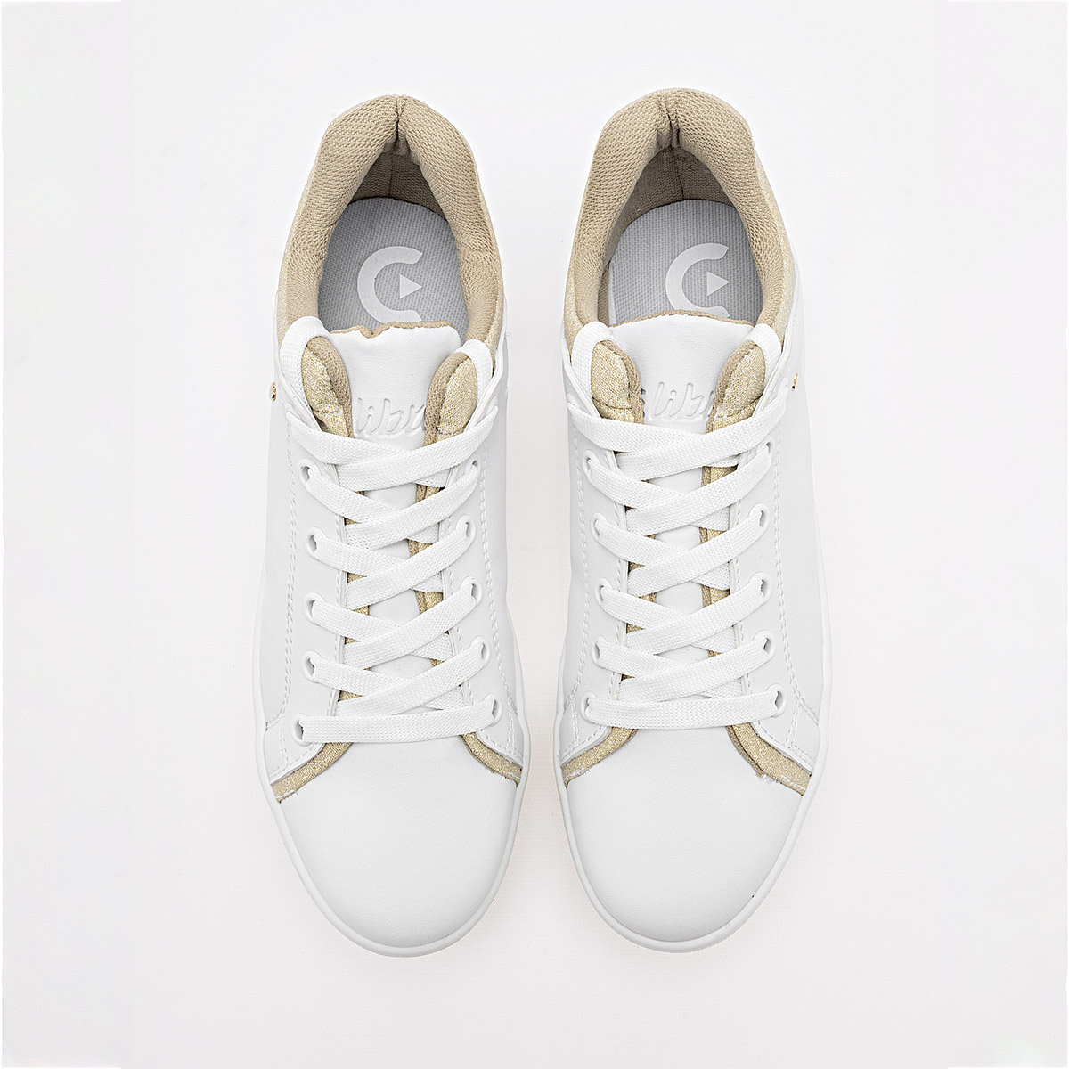 Foto 3 | C>libre Tenis Urbano Para Mujer Blanco Dorado Cod.133318