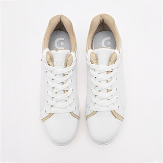 Foto 3 | C>libre Tenis Urbano Para Mujer Blanco Dorado Cod.133318