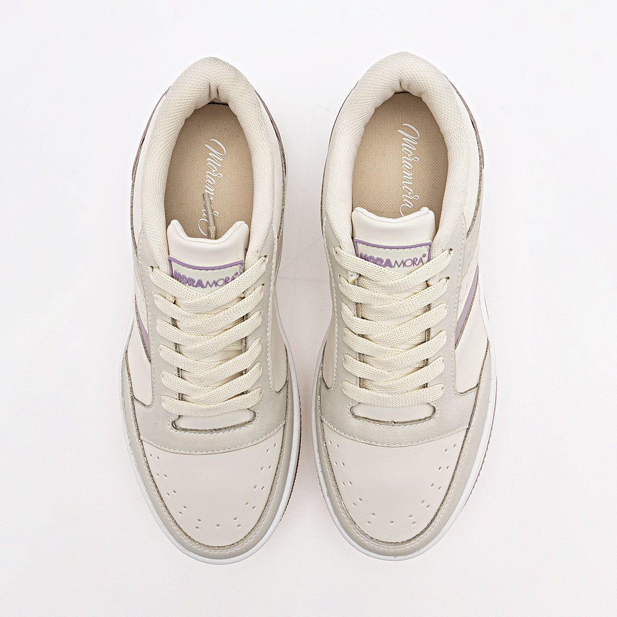 Foto 4 pulgar | Moramora Tenis Urbano Para Mujer Latte Rosa Cod.132637