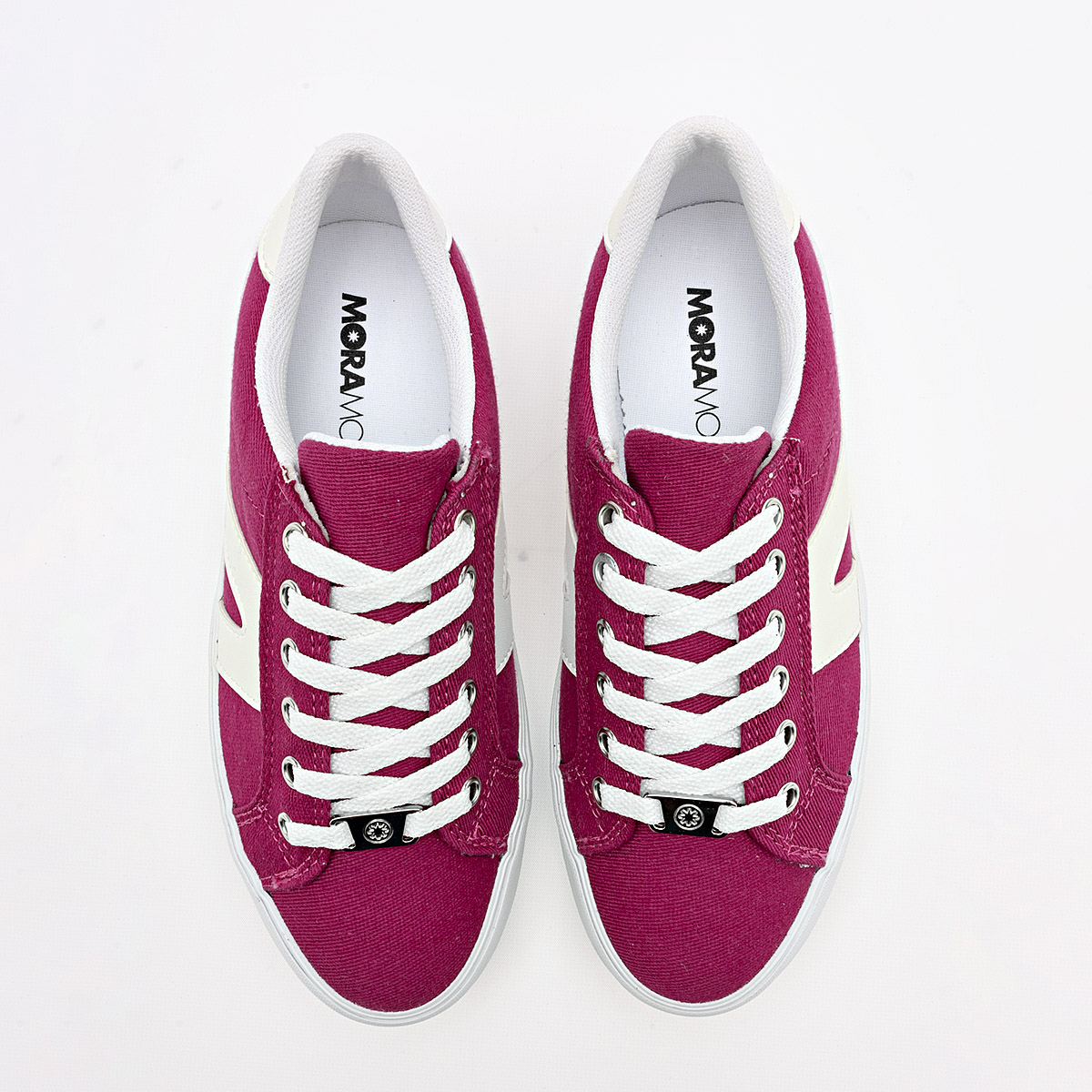 Foto 4 pulgar | Moramora Tenis Urbano Para Mujer Fucsia Blanco Cod.132602