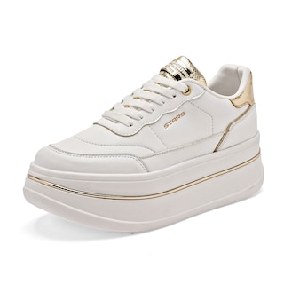 Foto 1 | Stars Of The World Tenis Urbano Para Mujer Blanco Dorado Cod.133456