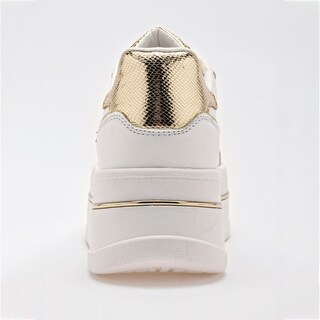 Foto 3 | Stars Of The World Tenis Urbano Para Mujer Blanco Dorado Cod.133456