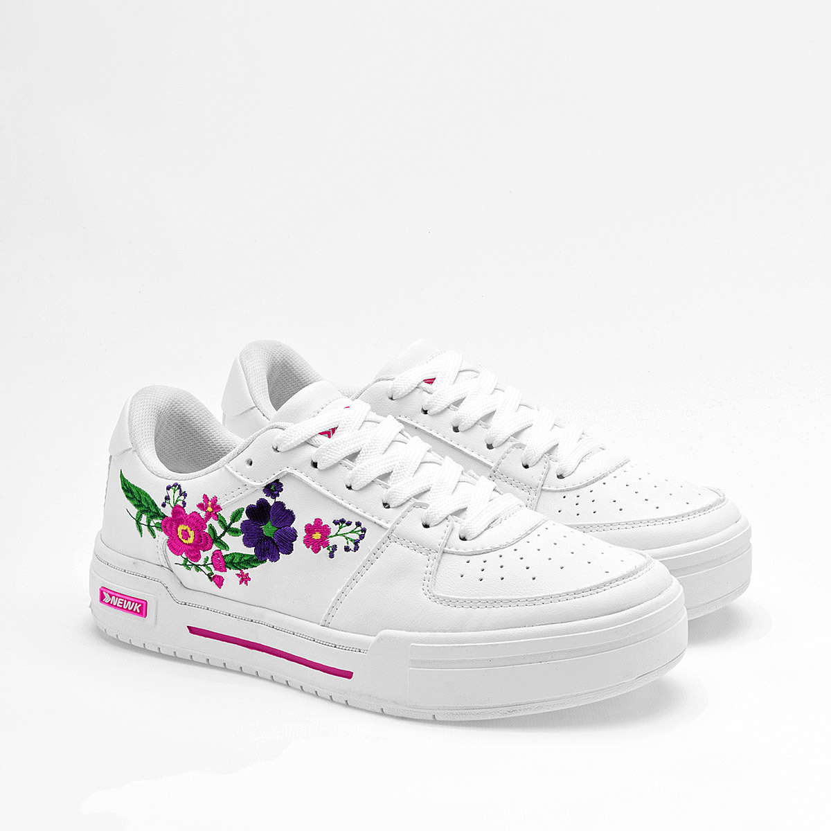 Foto 3 pulgar | Newk Tenis Urbano Para Mujer Blanco Multicolor Cod.133411