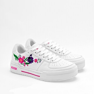 Foto 2 | Newk Tenis Urbano Para Mujer Blanco Multicolor Cod.133411