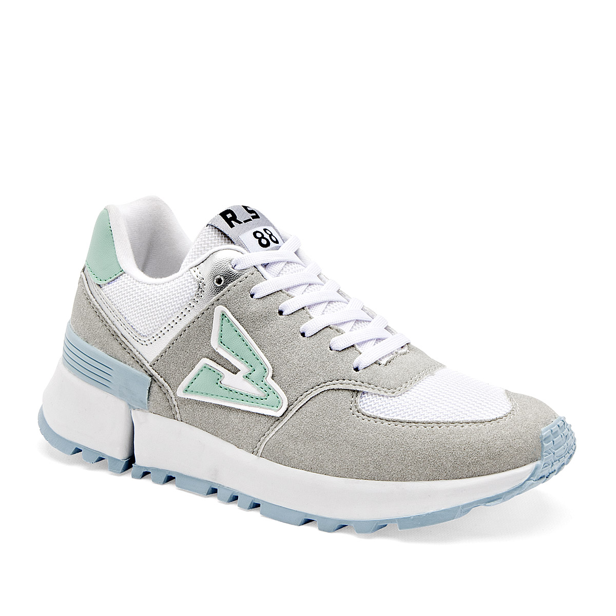 Foto 2 pulgar | American Fire Tenis Urbano Para Mujer Gris Blanco Verde Cod.131773