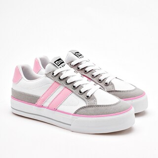 Foto 2 | Mora Urban Tenis Urbano Para Mujer Blanco Gris Rosa Cod.133388