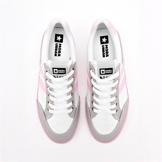 Foto 3 | Mora Urban Tenis Urbano Para Mujer Blanco Gris Rosa Cod.133388