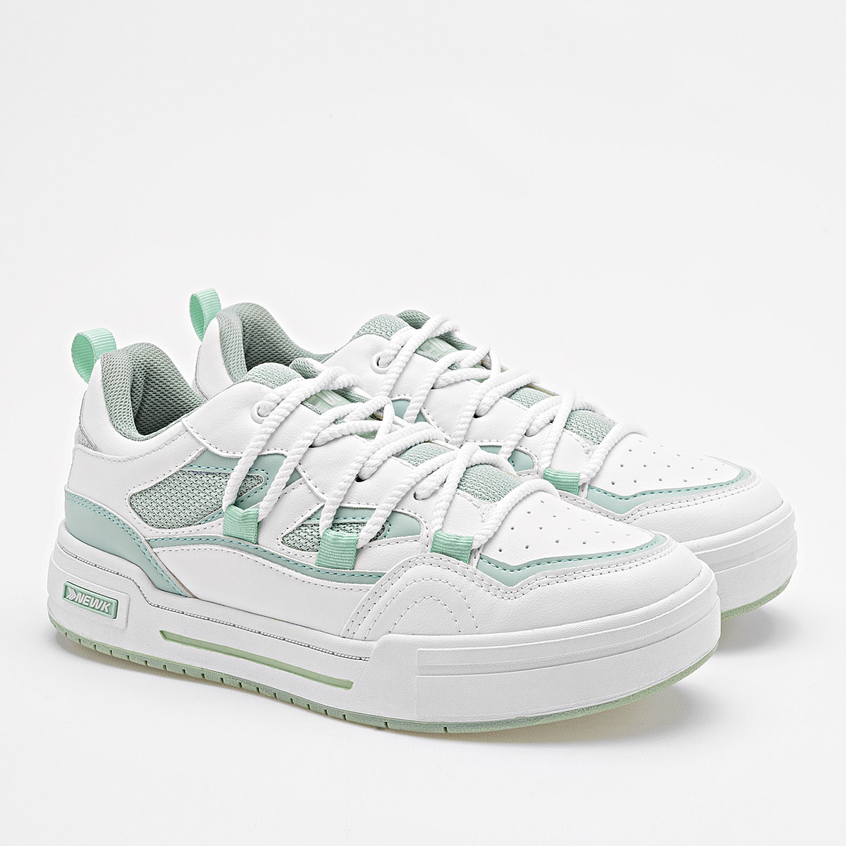 Foto 3 pulgar | Newk Tenis Urbano Para Mujer Blanco Verde Cod.132681