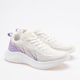 Foto 2 | Charly Tenis Deportivo Para Mujer Blanco Lila, Walking, , Agujeta Elastica Cod.129605