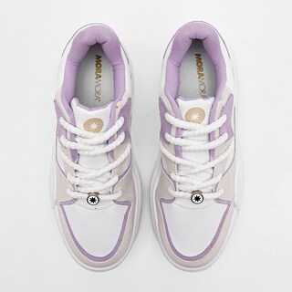 Foto 3 | Moramora Tenis Urbano Para Mujer Blanco Latte Lila Cod.132539