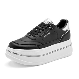 Foto 1 | Stars Of The World Tenis Urbano Para Mujer Negro Plata Cod.133457