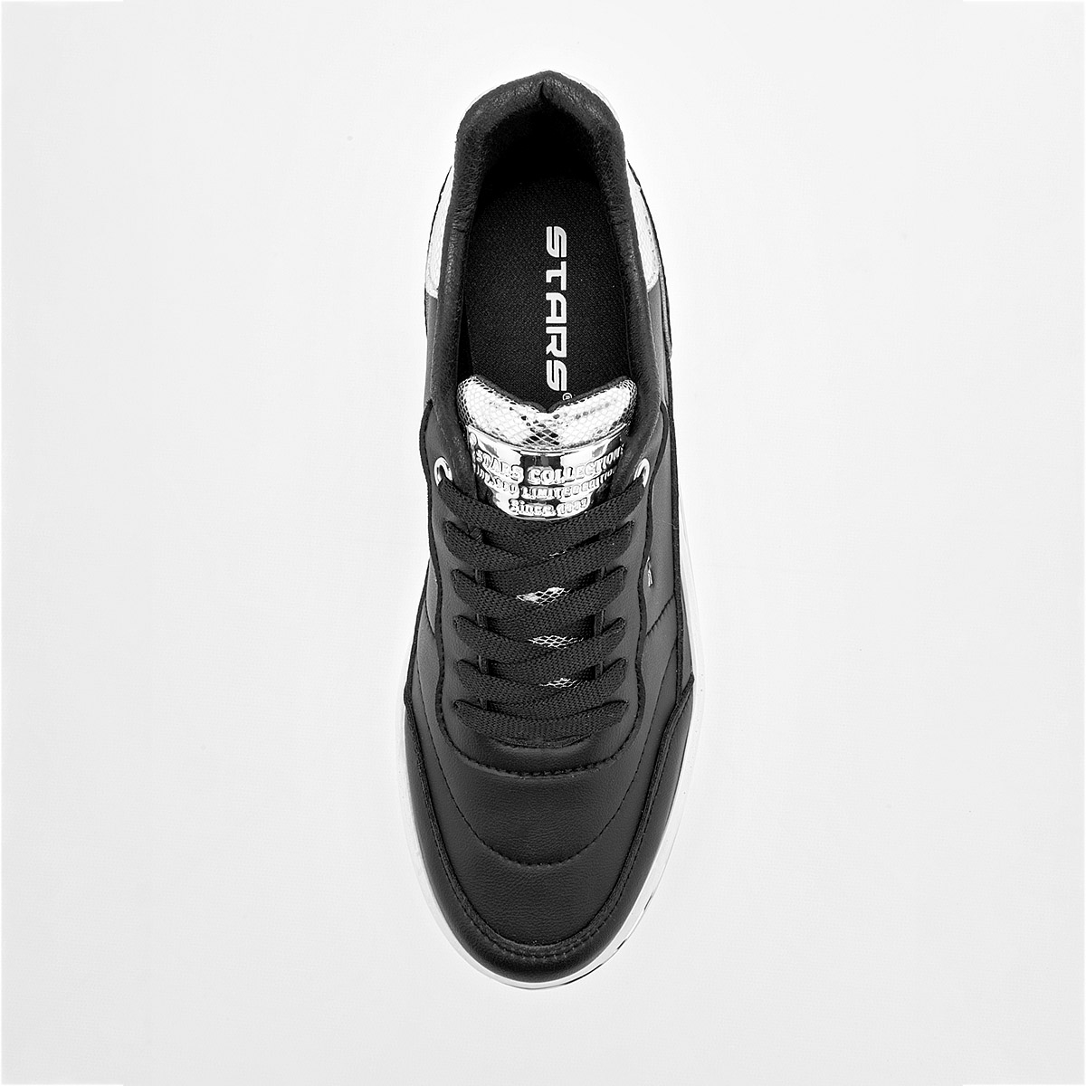 Foto 2 | Stars Of The World Tenis Urbano Para Mujer Negro Plata Cod.133457