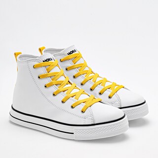 Foto 2 | Moramora Tenis Urbano Para Mujer Blanco Amarillo Cod.132531