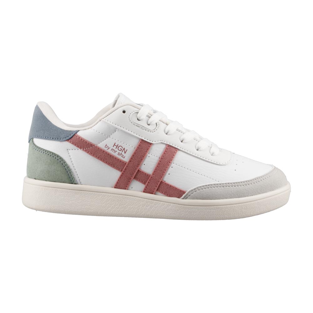 Foto 2 pulgar | Tenis De Mujer Hgn By Mr Shu 7080 Blanco/gris/rosa Tenis Urbano Casual Dama Talla 23 A 26 E