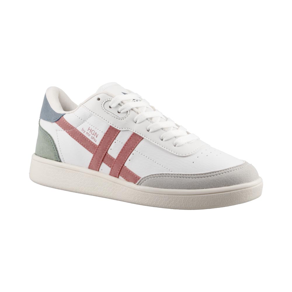 Foto 3 pulgar | Tenis De Mujer Hgn By Mr Shu 7080 Blanco/gris/rosa Tenis Urbano Casual Dama Talla 23 A 26 E