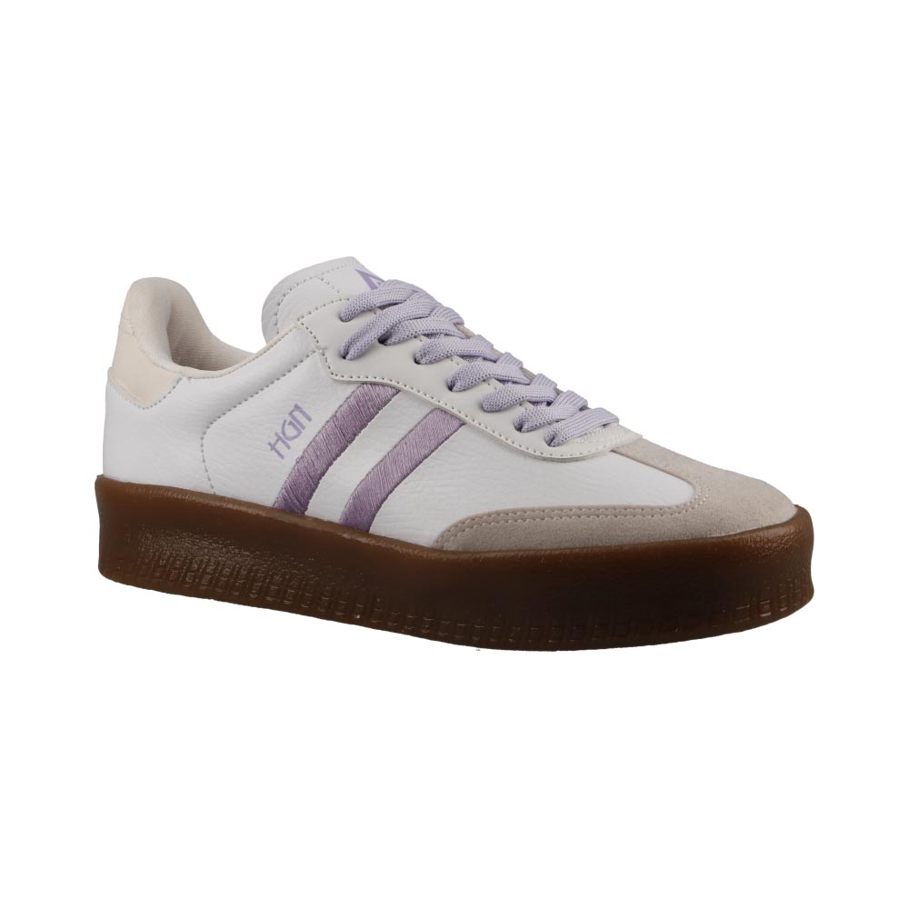Foto 2 | Tenis Dama Hgn By Mr Shu 7075 Blanco/lila Comodos Tenis De Mujer Talla 23 A 26 E