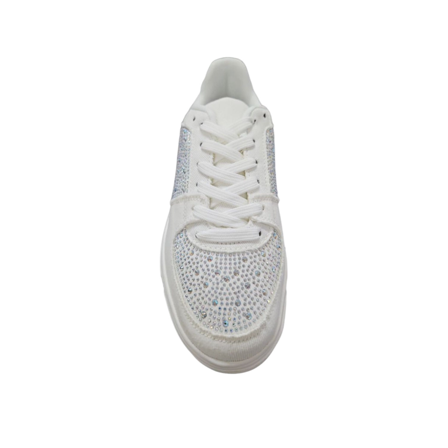 Foto 5 pulgar | Tenis Blanco Plataforma Con Pedrería Liliana