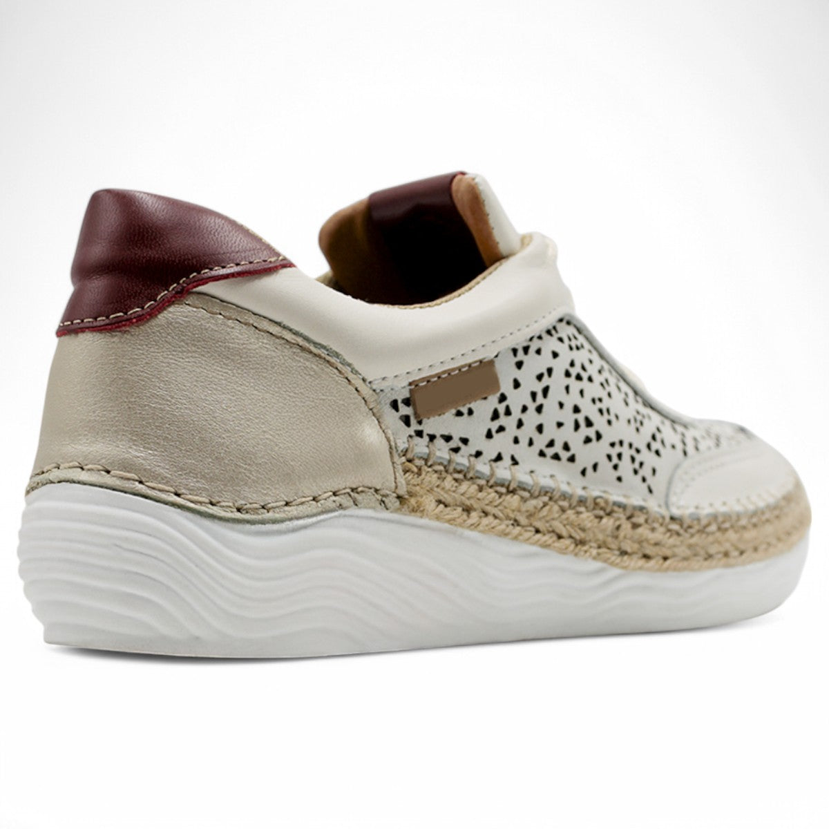 Foto 4 pulgar | Tenis Con Cordones Exterior Piel Color Beige  Para Mujer De Rbcollection