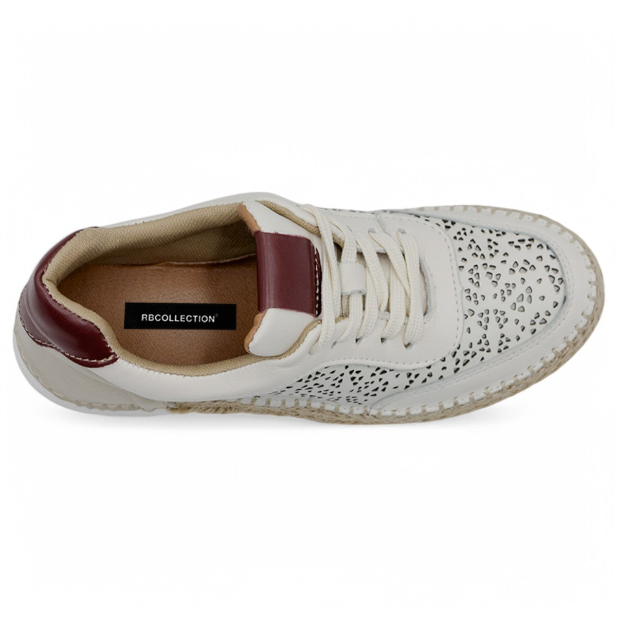 Foto 6 pulgar | Tenis Con Cordones Exterior Piel Color Beige  Para Mujer De Rbcollection