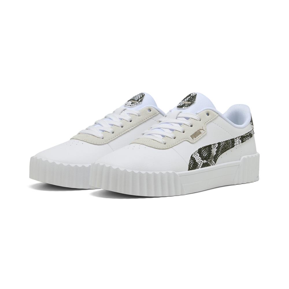 Foto 3 | Tenis Puma Carina 3.0 Snake Chic Para Mujer Blanco