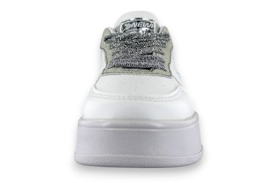 Foto 4 | Tenis Casual Blanco Plata Mujer Bluferno Newk