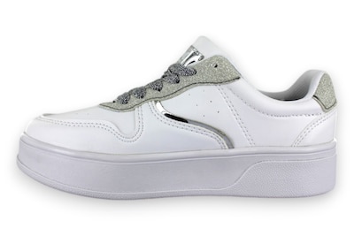 Foto 2 | Tenis Casual Blanco Plata Mujer Bluferno Newk