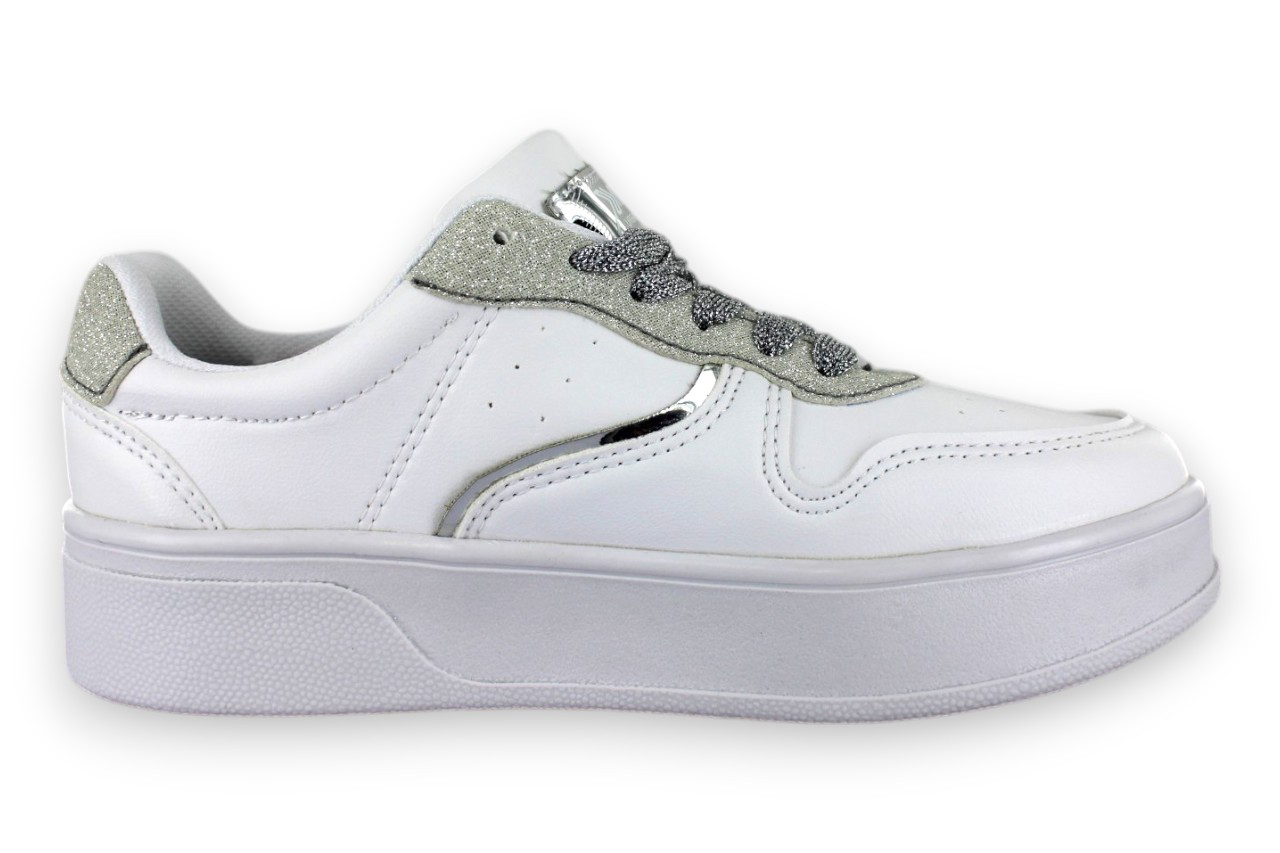 Foto 4 pulgar | Tenis Casual Blanco Plata Mujer Bluferno Newk