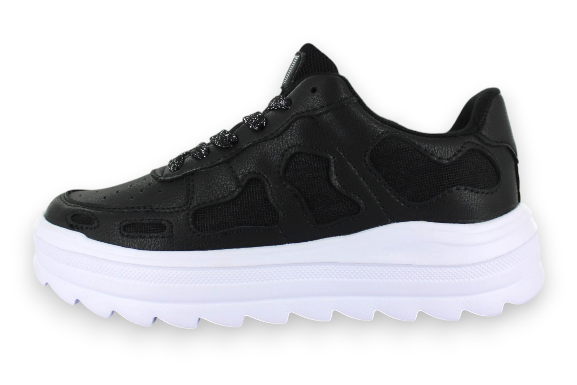 Foto 3 pulgar | Tenis Casual Negro Blanco Mujer Cromcues Newk